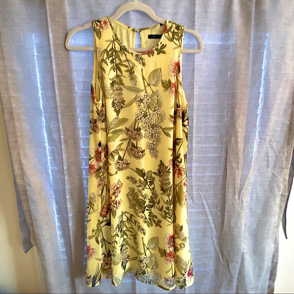 Yellow Floral Print Flowy Dress